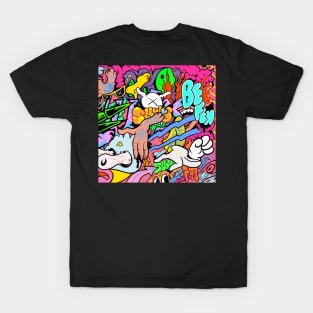 Slluks montage graffiti merchandise illustration T-Shirt